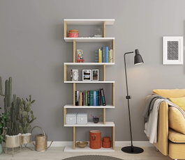 Hanah Home Bates Estantería Blanco y Roble